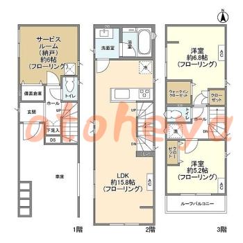 グランドピアノ可の賃貸物件 2 SLDK 29.5万円の図面１