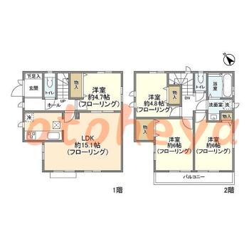 saitama物件 4LDK 22.8万円の図面１