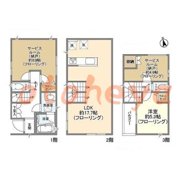 reikin物件 1SLDK 20.1万円の図面１