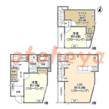 楽器可の賃貸物件 2 SLDK 25.9万円の図面１