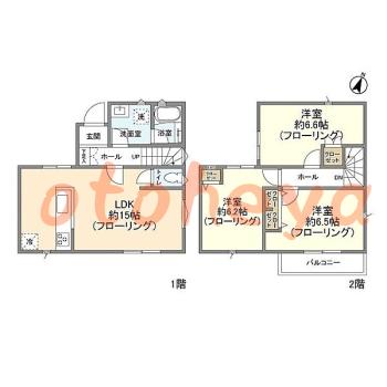 防音室のある楽器可 賃貸物件 3 LDK 21.5万円の図面１