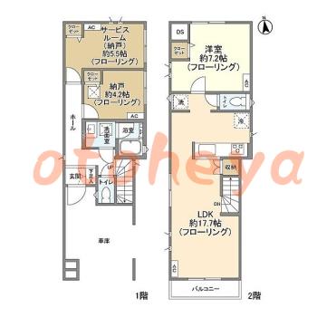 楽器可の賃貸物件 1SLDK 34.7万円の図面１