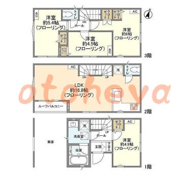 楽器可の賃貸物件 4LDK 23万円の図面１