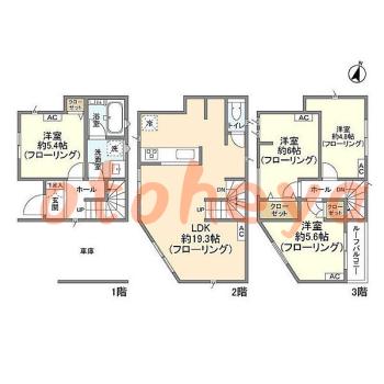 グランドピアノ可の賃貸物件 4LDK 24万円の図面１