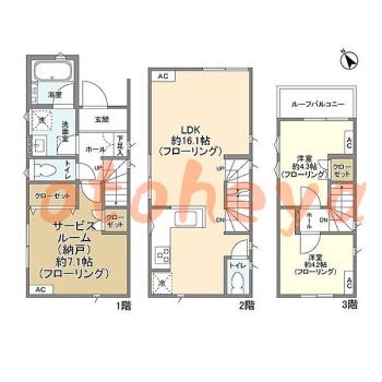 tokyo23物件 2SLDK 20.9万円の図面１