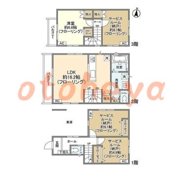 防音室のある楽器可 賃貸物件 1 SLDK 21.7万円の図面１