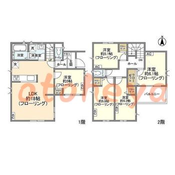 楽器可の賃貸物件 5 LDK 23万円の図面１