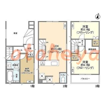 楽器可の賃貸物件 2 SLDK 19.8万円の図面１