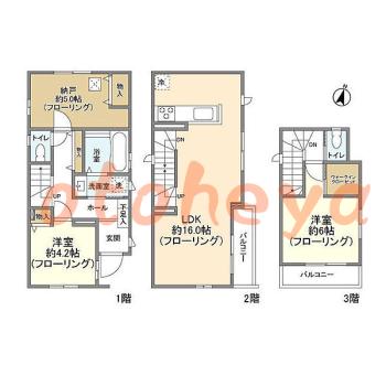 防音室のある楽器可 賃貸物件 2SLDK 31.2万円の図面１