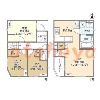 防音室のある楽器可 賃貸物件 1 SLDK 27.9万円の図面１