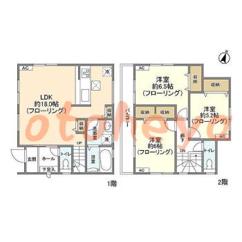 楽器可の賃貸物件 3LDK 20万円の図面１