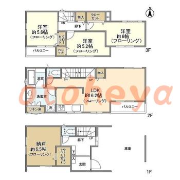 saitama物件 3 SLDK 21万円の図面１