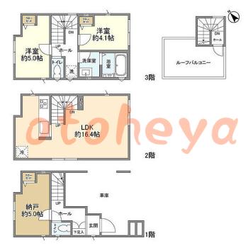 楽器可の賃貸物件 2 SLDK 17.6万円の図面１