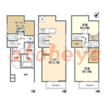 saitama物件 2 SLDK 21.3万円の図面１