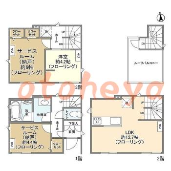 防音室のある楽器可 賃貸物件 1 SLDK 23万円の図面１