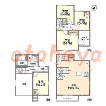 物件 4 LDK 20万円の図面１