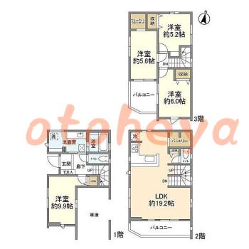 楽器可の賃貸物件 4 LDK 17.8万円の図面１