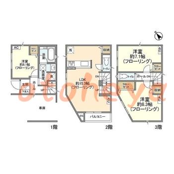 keikyu物件 3 LDK 22.5万円の図面１