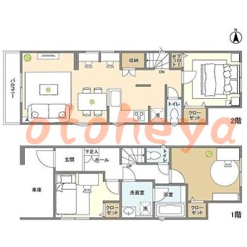 tokyo23物件 2 SLDK 25.8万円の図面１
