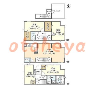 楽器可の賃貸物件 4 LDK 27万円の図面１