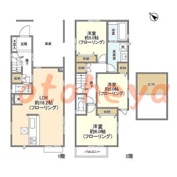 防音室のある楽器可 賃貸物件 3 LDK 17.3万円の図面１