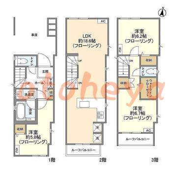防音室のある楽器可 賃貸物件 3 LDK 28.5万円の図面１