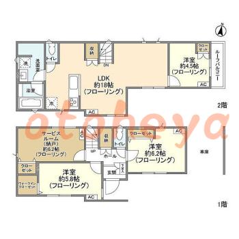 楽器可の賃貸物件 3 SLDK 25.5万円の図面１