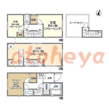 グランドピアノ可の賃貸物件 2 SLDK 16.8万円の図面１