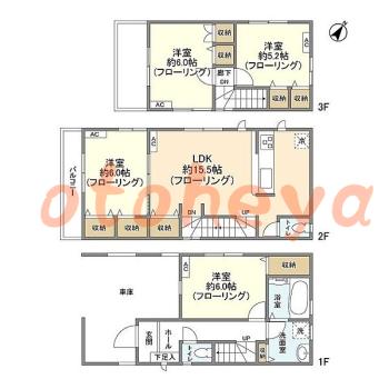 楽器可の賃貸物件 4 LDK 27.3万円の図面１
