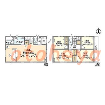 グランドピアノ可の賃貸物件 4 LDK 24.4万円の図面１