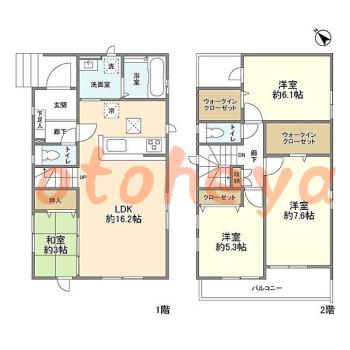 saitama物件 4 LDK 18.8万円の図面１
