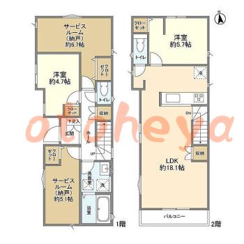 tokyo4物件 2 SLDK 23.2万円の図面１