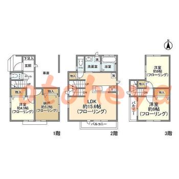 防音室のある楽器可 賃貸物件 3 SLDK 21.5万円の図面１