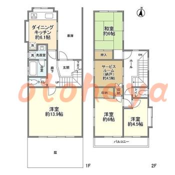 楽器可の賃貸物件 4 SDK 25万円の図面１