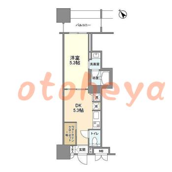 物件 1 DK 9.6万円の図面１