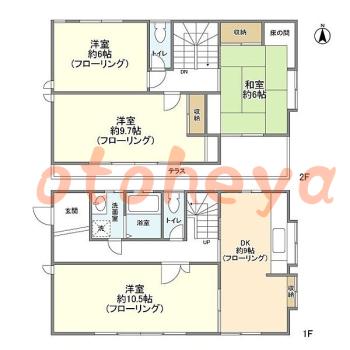 防音室のある楽器可 賃貸物件 4 DK 15万円の図面１