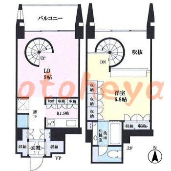 防音室のある楽器可 賃貸物件 1 LDK 20万円の図面１