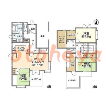 防音室のある楽器可 賃貸物件 3 SLDK 45万円の図面１