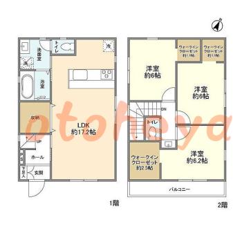 グランドピアノ可の賃貸物件 3 LDK 16.5万円の図面１