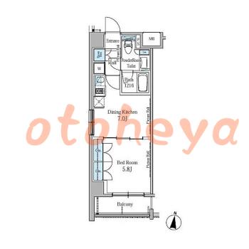 グランドピアノ可の賃貸物件 1 DK 14.5万円の図面１
