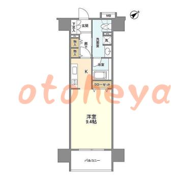 楽器可の賃貸物件 1 R 12.5万円の図面１
