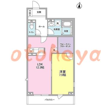 防音室のある楽器可 賃貸物件 1 LDK 14.8万円の図面１
