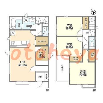 楽器可の賃貸物件 3 SLDK 12.6万円の図面１