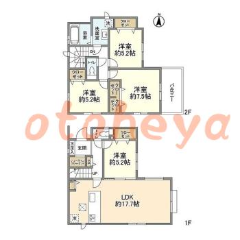 saitama物件 4 LDK 17.5万円の図面１