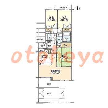 楽器可の賃貸物件 3 LDK 25万円の図面１