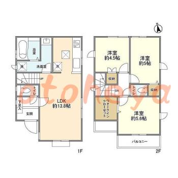 saitama物件 3 LDK 14.8万円の図面１