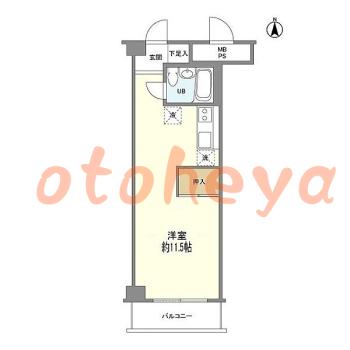 楽器可の賃貸物件 1R 5.5万円の図面１