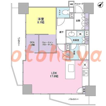 防音室のある楽器可 賃貸物件 1 SLDK 27万円の図面１