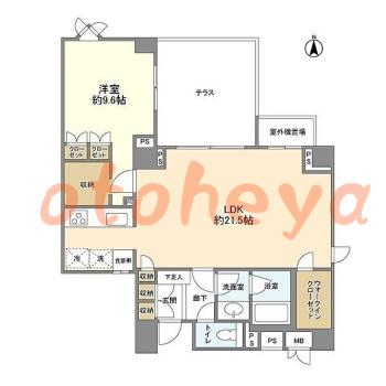楽器可の賃貸物件 1 LDK 40万円の図面１