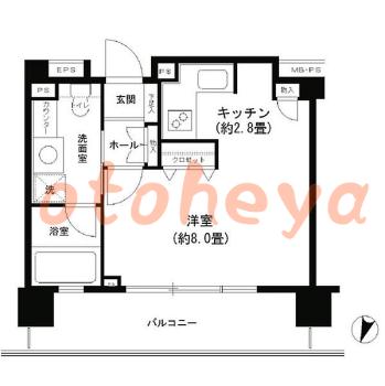 防音室のある楽器可 賃貸物件 1 R 12万円の図面１